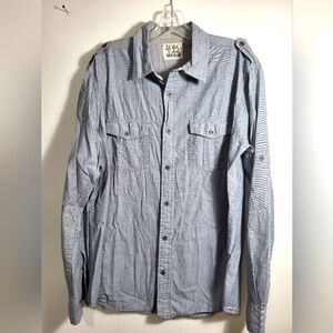 PD&C light gray button down shirt men's L  #1273